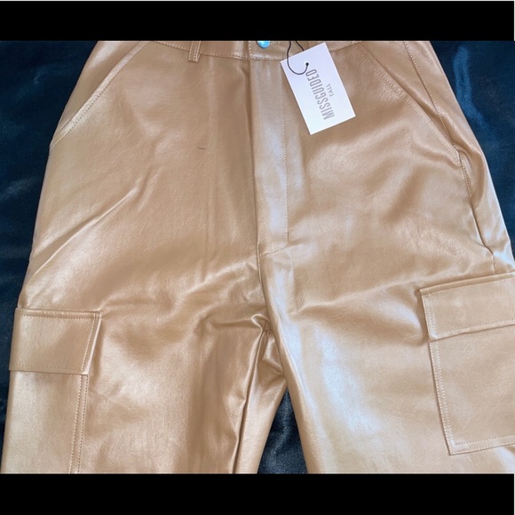 NEW Missguided Toffee Tall Faux leather Cargo Pants | BRAND NEW-NEVER WORN‼️ - Picture 5 of 12
